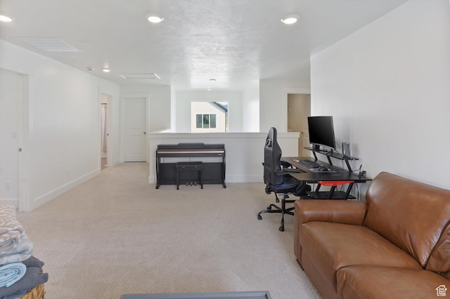 3030 S 400 W, Nibley, UT 84321 - home office with baseboards, light carpet, and recessed lighting