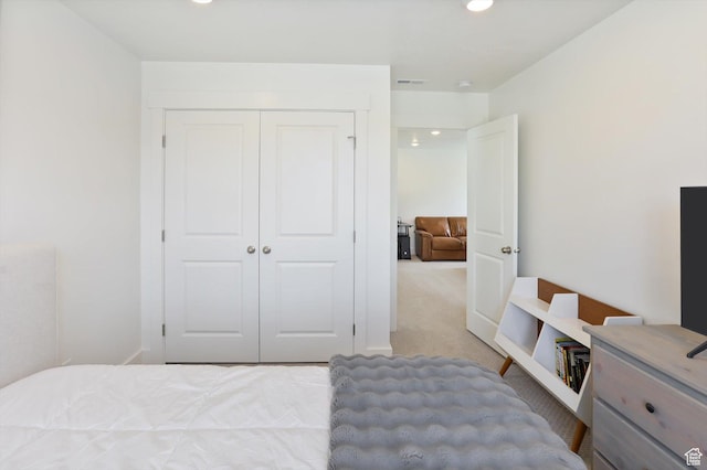 3030 S 400 W, Nibley, UT 84321 - carpeted bedroom featuring a closet, recessed lighting, and visible vents