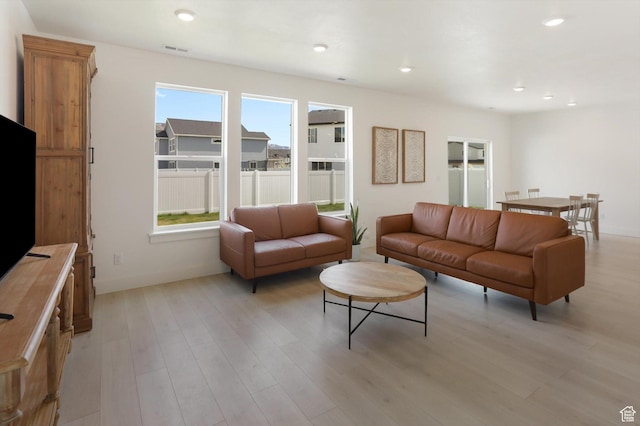 3030 S 400 W, Nibley, UT 84321 - living area featuring visible vents, recessed lighting, and light wood-style floors