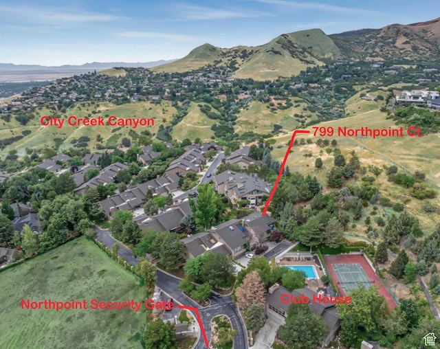 799 Northpoint Ct, Salt Lake City, UT 84103 - view of property location with a mountain backdrop and property parcel outlined