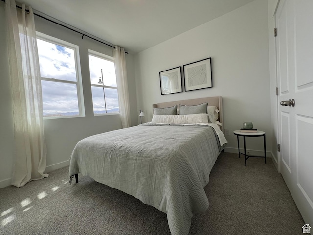 bedroom with carpet floors, multiple windows, and baseboards