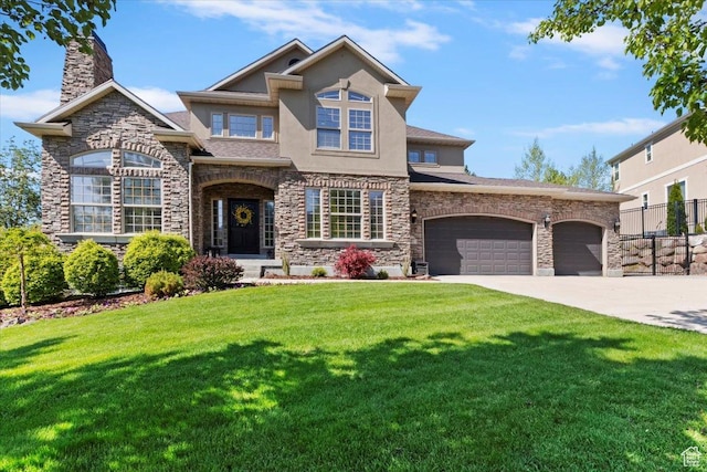 2077 E Genova Dr S, Draper, UT 84020 - view of front of home featuring stucco siding, driveway, stone siding, and a garage