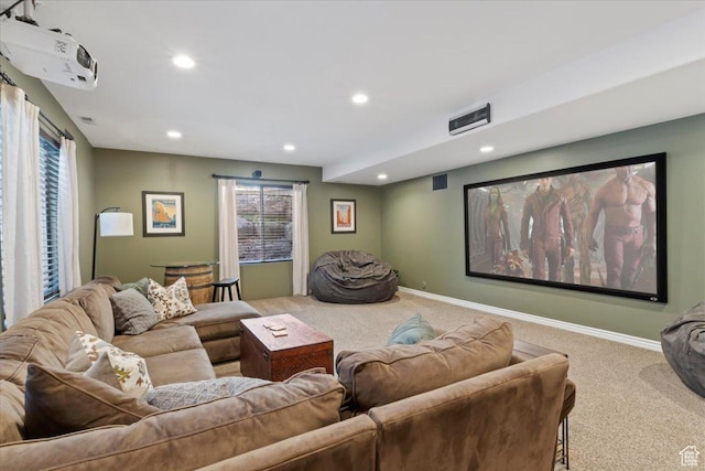 2077 E Genova Dr S, Draper, UT 84020 - cinema featuring baseboards, carpet, and recessed lighting