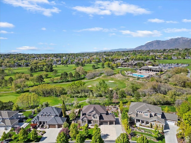 2077 E Genova Dr S, Draper, UT 84020 - aerial view featuring view of golf course, a mountain view, and a residential view