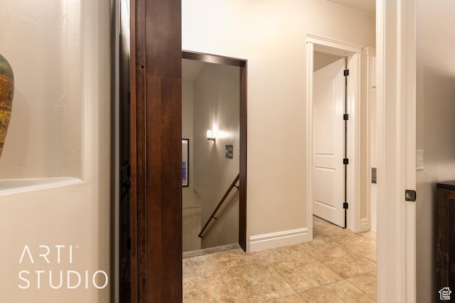 415 W Silver Hills Rd, Leeds, UT 84746 - corridor featuring light tile patterned floors and an upstairs landing