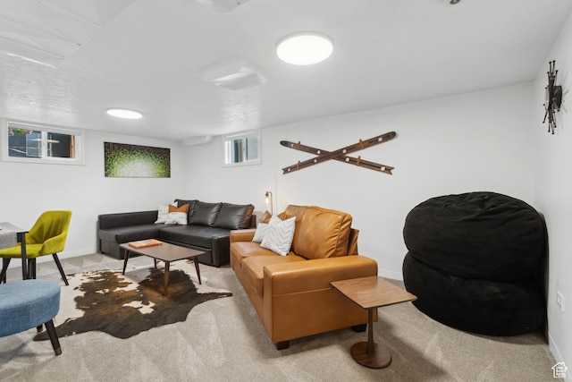 740 E Barrows Ave, Salt Lake City, UT 84106 - living room featuring baseboards and light carpet