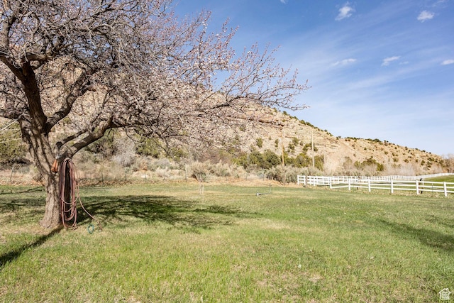 24517 W Rock Creek Rd, Duchesne, UT 84021 - view of yard featuring a rural view, fence, and a mountain view