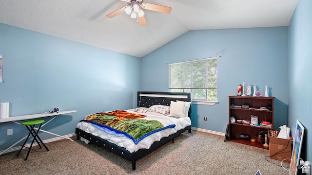 6267 S Waller Ln W, West Jordan, UT 84081 - carpeted bedroom with vaulted ceiling, ceiling fan, and baseboards