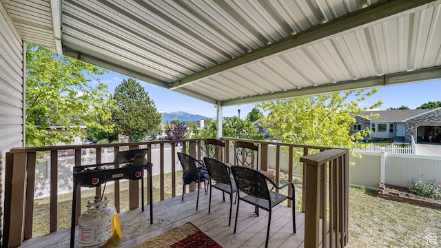 6267 S Waller Ln W, West Jordan, UT 84081 - wooden deck with a mountain view