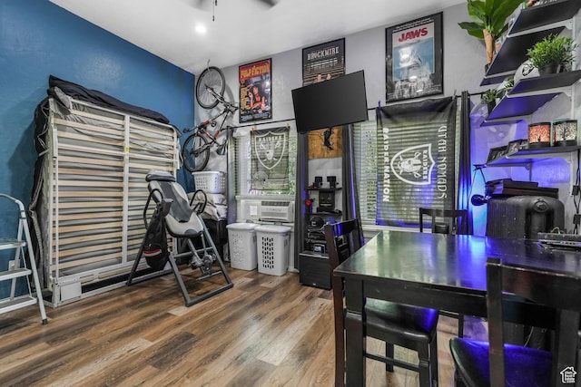 827 E 100 S, Salt Lake City, UT 84102 - office area featuring ceiling fan, wood finished floors, and cooling unit