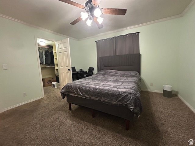 325 W 650 N Unit 11, Orem, UT 84057 - bedroom featuring baseboards, ornamental molding, carpet flooring, and a spacious closet