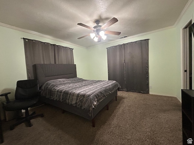 325 W 650 N Unit 11, Orem, UT 84057 - carpeted bedroom with visible vents, ornamental molding, and ceiling fan