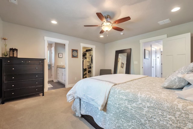 494 N 300 E, American Fork, UT 84003 - bedroom with light carpet, a closet, recessed lighting, and a spacious closet