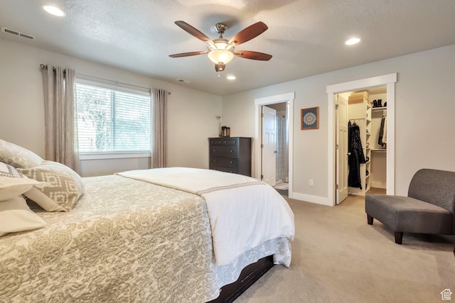 494 N 300 E, American Fork, UT 84003 - bedroom with a spacious closet, light carpet, recessed lighting, and visible vents