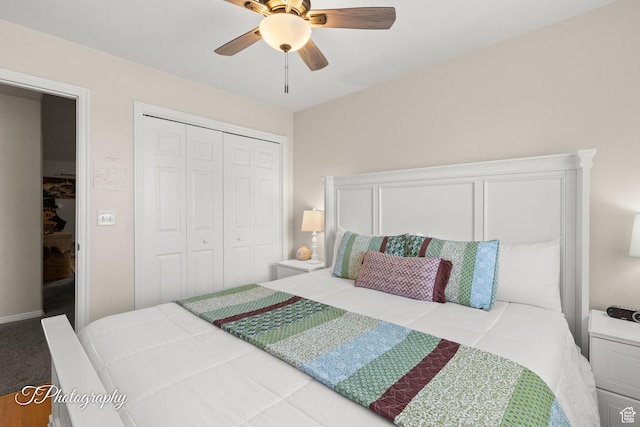 186 N 870 W, Hurricane, UT 84737 - bedroom with a closet and a ceiling fan