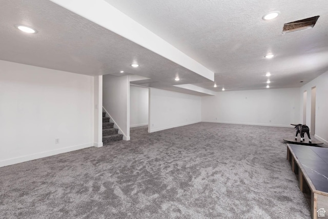 10360 S 10750 W, Axtell, UT 84621 - finished below grade area with carpet, recessed lighting, and a textured ceiling