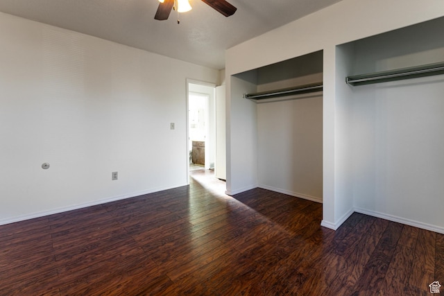 5952 S 2550 W, Roy, UT 84067 - unfurnished bedroom with baseboards, ceiling fan, and wood finished floors