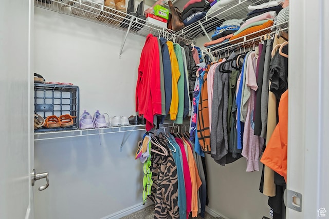 view of walk in closet