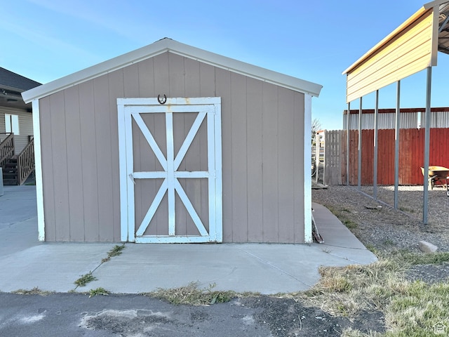 848 N Cooley St W, Grantsville, UT 84029 - view of shed featuring fence