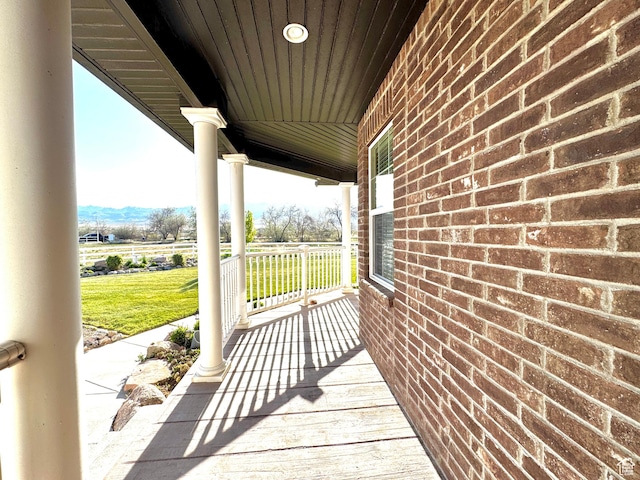 848 N Cooley St W, Grantsville, UT 84029 - deck featuring covered porch and a mountain view