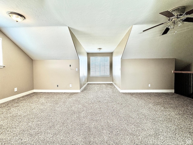 848 N Cooley St W, Grantsville, UT 84029 - bonus room featuring baseboards, carpet flooring, a textured ceiling, and ceiling fan