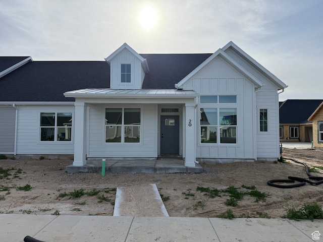 20 N 3830 W Unit 445, West Point, UT 84015 - modern farmhouse with board and batten siding, a standing seam roof, covered porch, and metal roof