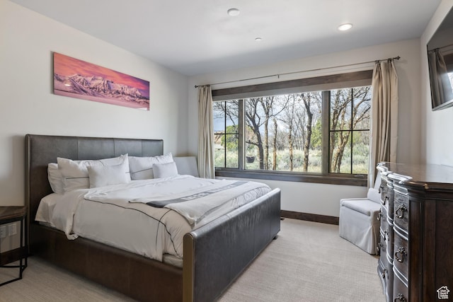 181 N Club Cabins Ct, Heber City, UT 84032 - bedroom featuring baseboards, light carpet, and recessed lighting