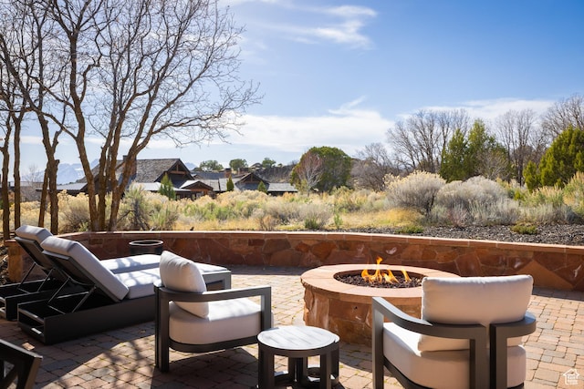 181 N Club Cabins Ct, Heber City, UT 84032 - view of patio featuring a fire pit