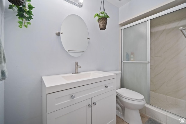 9968 S Blossom Dr, Sandy, UT 84092 - full bathroom featuring toilet, a stall shower, and vanity