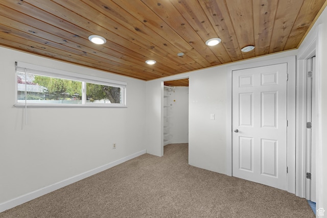 605 E 700 N, Pleasant Grove, UT 84062 - unfurnished bedroom featuring wooden ceiling, baseboards, carpet flooring, and recessed lighting