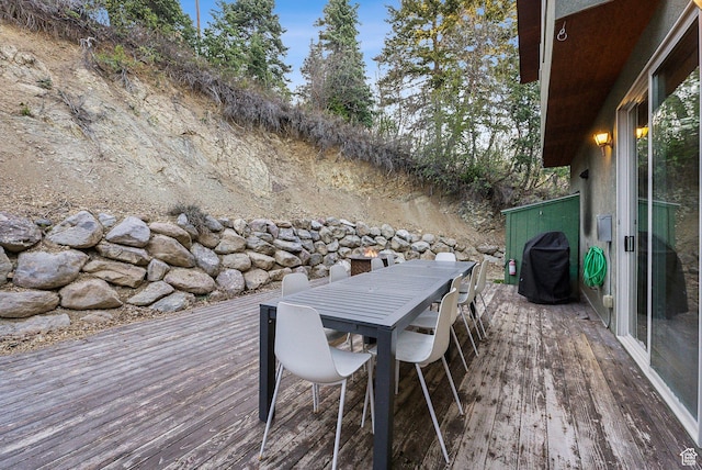 210 Parkview Dr, Summit Park, UT 84098 - wooden deck with outdoor dining space