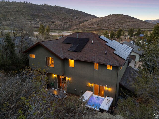 210 Parkview Dr, Summit Park, UT 84098 - aerial view at dusk featuring a mountain view