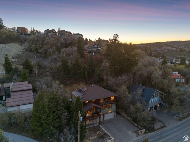 210 Parkview Dr, Summit Park, UT 84098 - aerial view at dusk with a residential view
