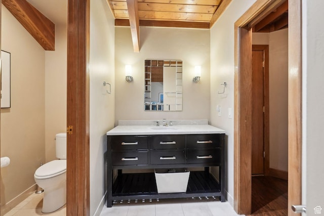 1386 Pinnacle Dr Unit 82, Park City, UT 84060 - bathroom with vanity, wood ceiling, and tile patterned floors