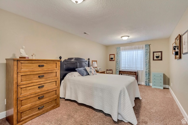 1155 S 2880 E, Spanish Fork, UT 84660 - bedroom with a textured ceiling, baseboards, light colored carpet, and visible vents