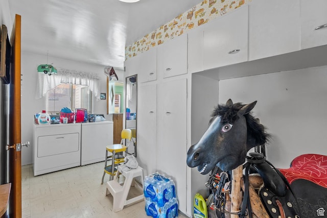 1745 Old Ranch Rd, Park City, UT 84098 - interior space with washer and dryer and tile patterned floors