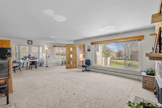 1745 Old Ranch Rd, Park City, UT 84098 - unfurnished living room featuring a fireplace and carpet flooring