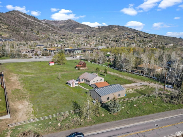 aerial view featuring a mountain view
