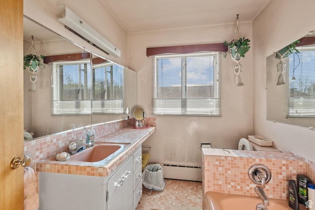 1745 Old Ranch Rd, Park City, UT 84098 - full bath with a garden tub, a baseboard heating unit, plenty of natural light, and backsplash