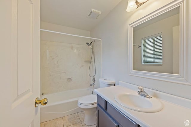10046 N Sage Rd W, Cedar Hills, UT 84062 - full bath with shower / tub combination, vanity, toilet, tile patterned floors, and visible vents