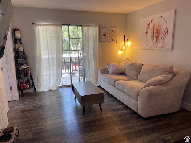 1206 E Waterside Cv Unit 21, Cottonwood Heights, UT 84047 - living room featuring dark wood-style floors