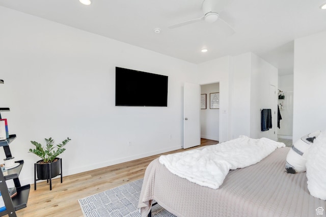 6294 W 7830 S, West Jordan, UT 84081 - bedroom with recessed lighting, baseboards, a ceiling fan, and light wood-style flooring