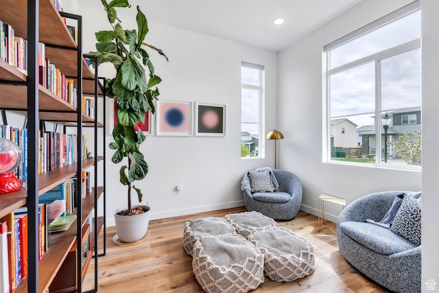 6294 W 7830 S, West Jordan, UT 84081 - sitting room featuring recessed lighting, baseboards, and wood finished floors