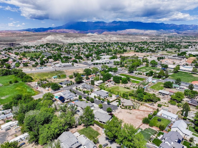 aerial view featuring a mountain view