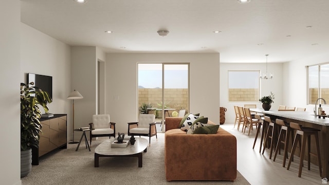 1490 N Daylight St Unit 94, Washington, UT 84780 - living area featuring recessed lighting and a notable chandelier