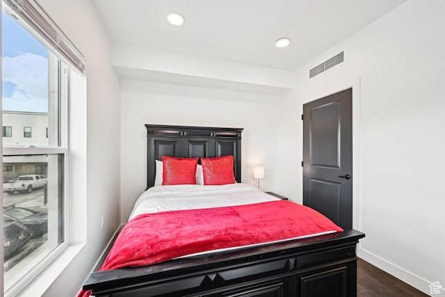 6523 Serviceberry Dr Unit A205, Park City, UT 84098 - bedroom with visible vents, recessed lighting, baseboards, and dark wood-style flooring