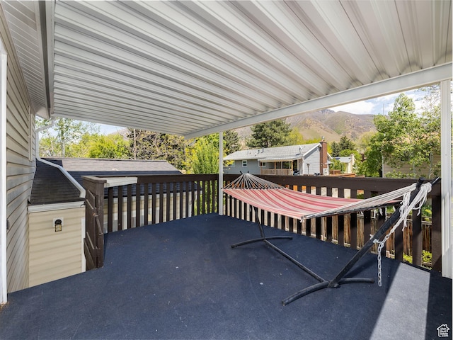 7123 S Watermill Way, Cottonwood Heights, UT 84121 - wooden terrace with a mountain view