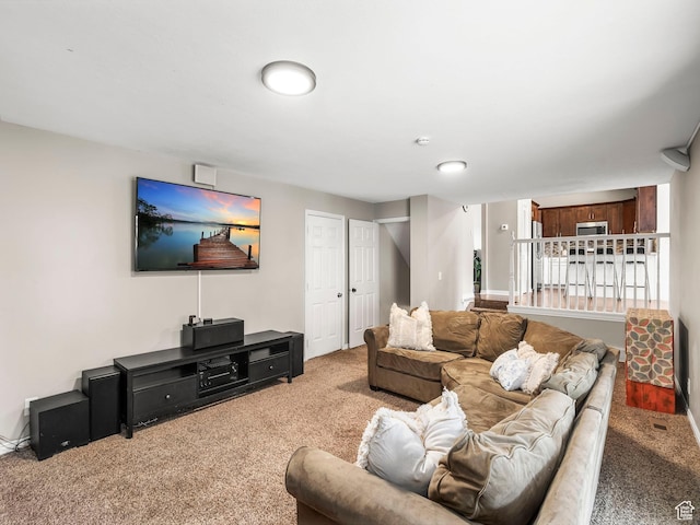 7123 S Watermill Way, Cottonwood Heights, UT 84121 - living room featuring baseboards and carpet flooring