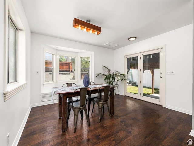 7123 S Watermill Way, Cottonwood Heights, UT 84121 - dining area with baseboards and dark wood-style floors
