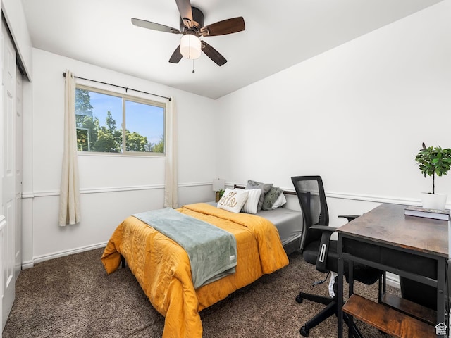 7123 S Watermill Way, Cottonwood Heights, UT 84121 - bedroom featuring baseboards, ceiling fan, carpet, and a closet